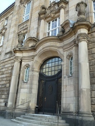 the entrance of the court
